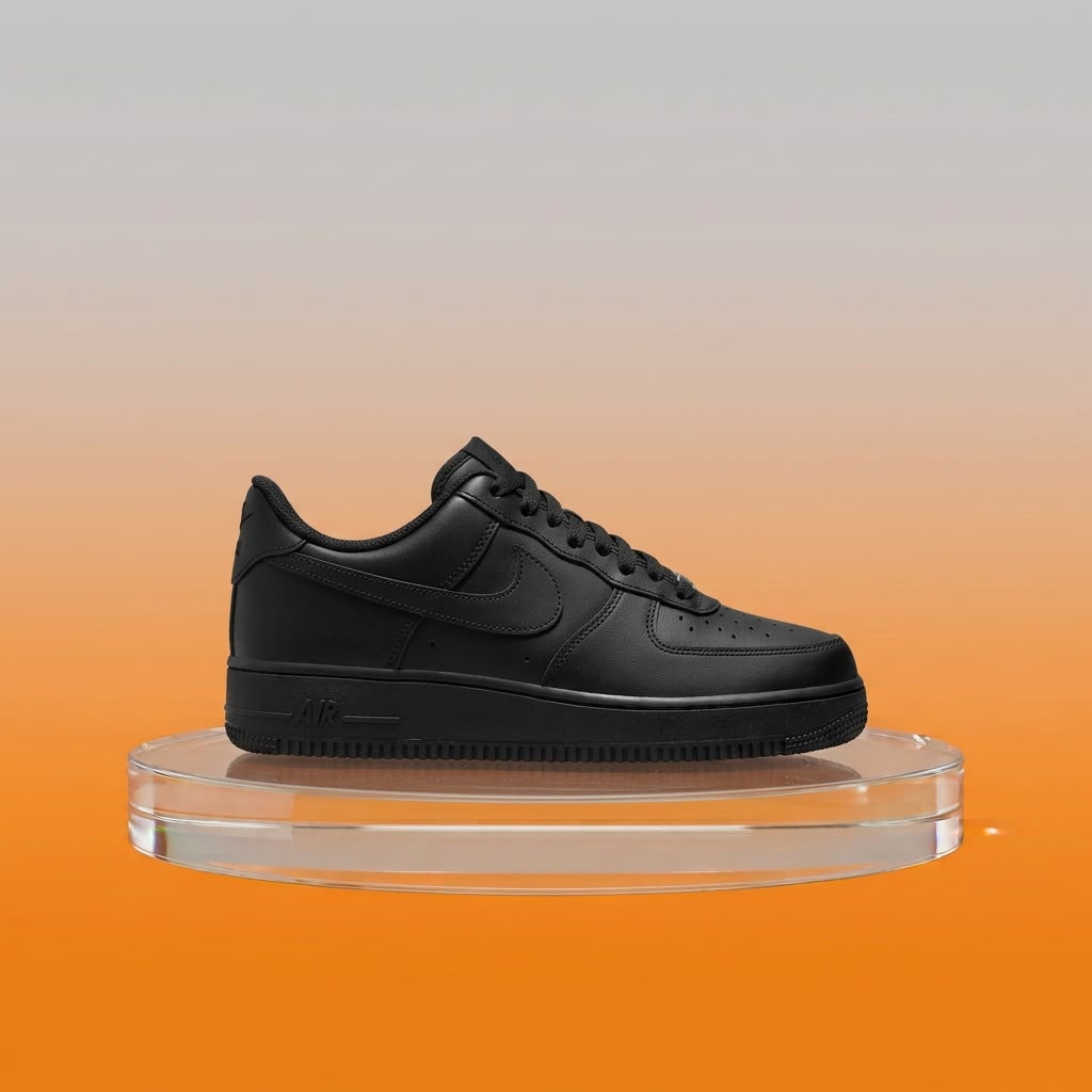 Triple Black Nike Air Force 1 '07 Low